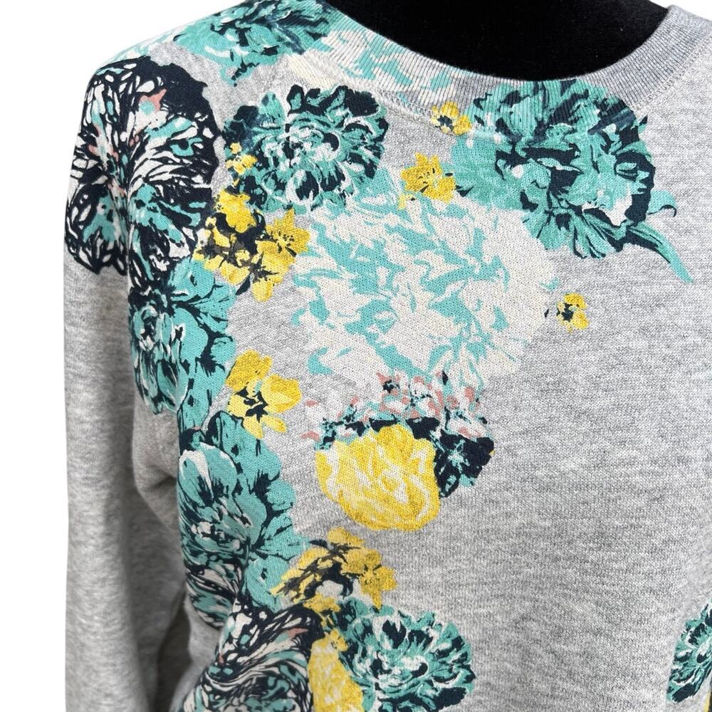 J. Crew exploded floral women’s S oversized sweatshirt grey
